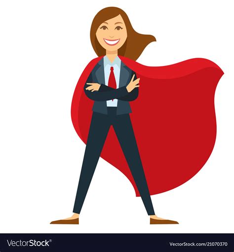 Superwoman In Formal Office Suit With Red Tie And Vector Image