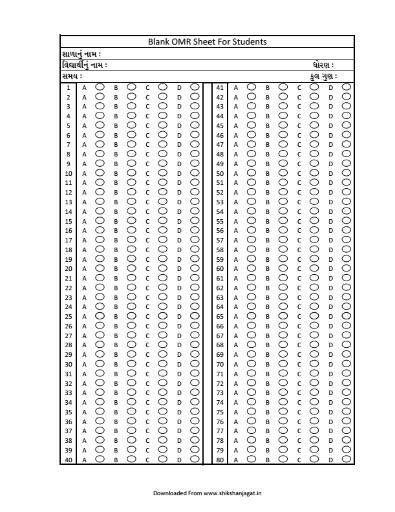 80 Pdf Printable Answer Sheet 1 20 Printable Download Docx