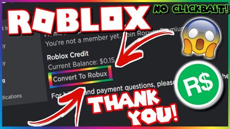 Roblox Credit Into Robux Update Convert Roblox Youtube
