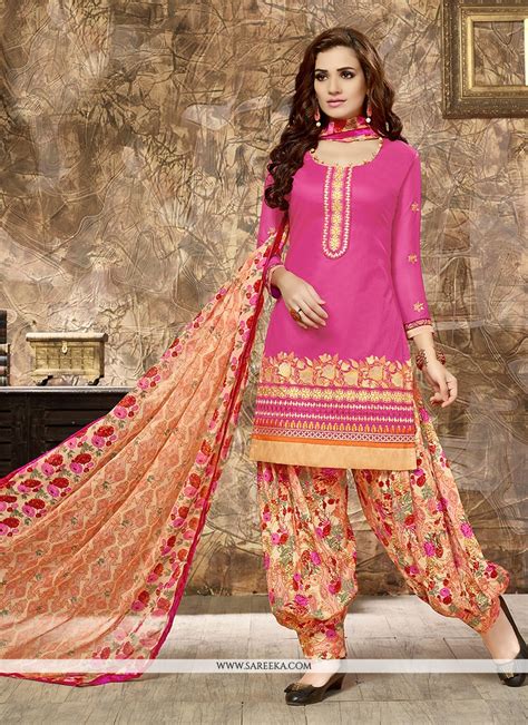 Buy Cotton Embroidered Work Punjabi Suit Online Malaysia
