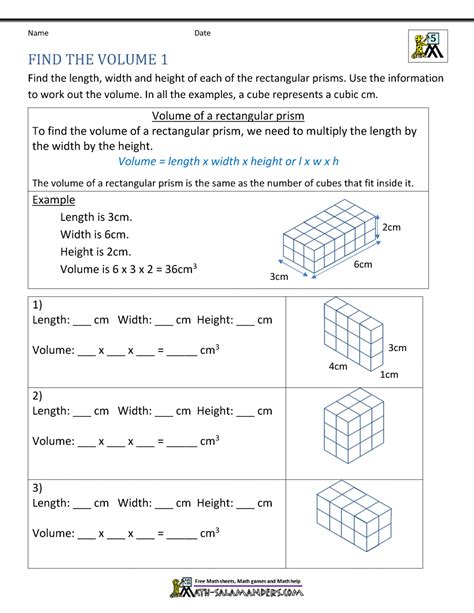 5th Grade Volume Worksheets Grade 5 Mass Volume Capacity Activity