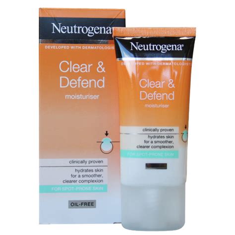 Neutrogena Face Cream 50 Ml Clear And Defend Moisturiser For A Smoother