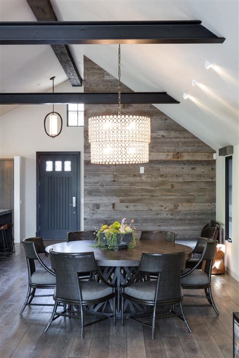 Distress the wood to look old and worn. Black Beams, Chandelier Showcase Vaulted Ceilings | HGTV