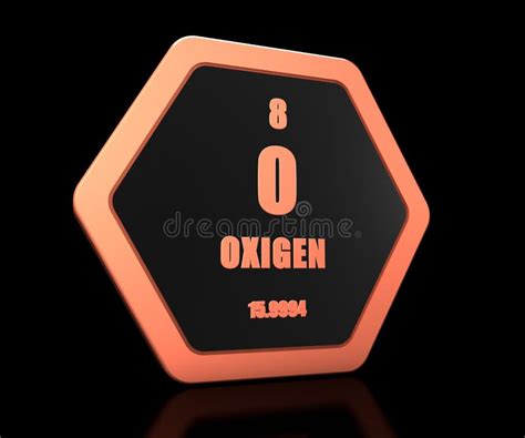 Símbolo De La Tabla Periódica Del Elemento Químico Del Oxígeno Stock De