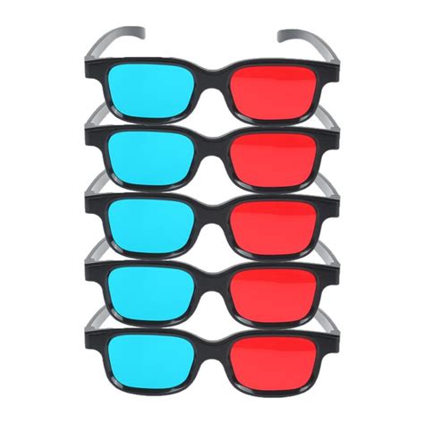 5pcs Universal 3d Plastic Glasses Oculos Red Blue Cyan 3d Glass