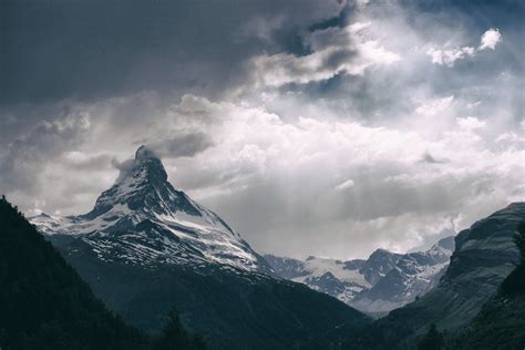Free Images Nature Snow Cloud Sky Sunlight Cloudy Mountain
