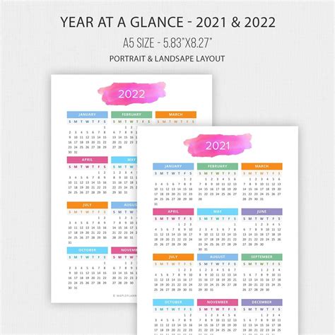 2021 Month At A Glance Printable Calendar Example Calendar Printable