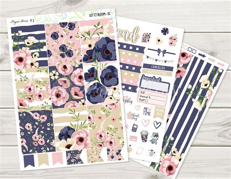 Let It Bloom Weekly Kit Planner Stickers Spring Kits Etsy Planner