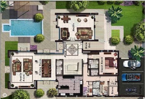 Luxury Villa Floor Plan In Uae Villa Floor Plan House Floor Plans