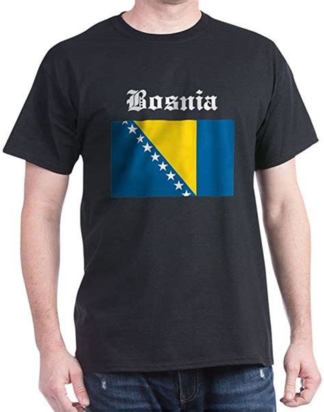 Cafepress Bosnia Flag Black T Shirt 100 Cotton T Shirt