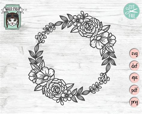 Floral Wreath Svg Border Monogram Svg Cutting File Clip Art Art Collectibles Jan Takayama Com