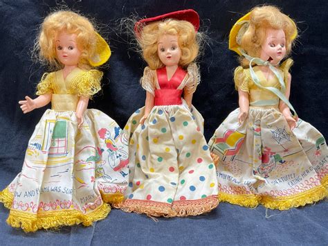 lot 3 vintage small dolls auction