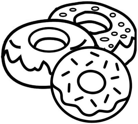 Donut Coloring Page To Print Printable Doughnut