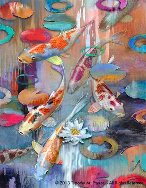 Contemporary Koi Art Koi Fish Modern Painting By Abstractbrush