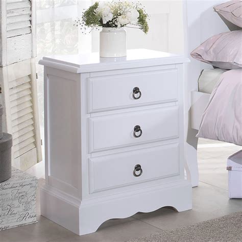 Romance True White Bedside Table Quality Assembled Bedside Cabinet