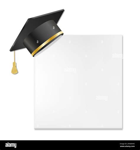 Graduation Cap And Mortar Board On Paper Corner Vector Education