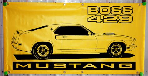 1969 Mustang Boss 429 Emblem Custom Banner Sign 2x4 New Colors