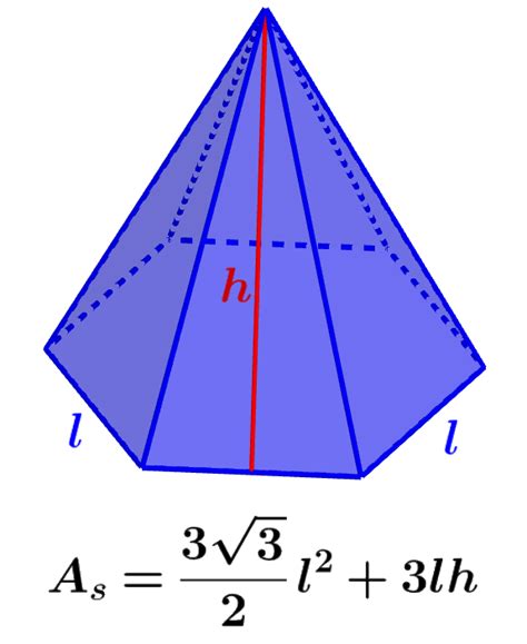 Surface Area of a Hexagonal Pyramid - Formulas and Examples - Mechamath