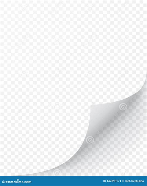 Sheet Of Paper With Curled Corner And Soft Shadow Template For Your