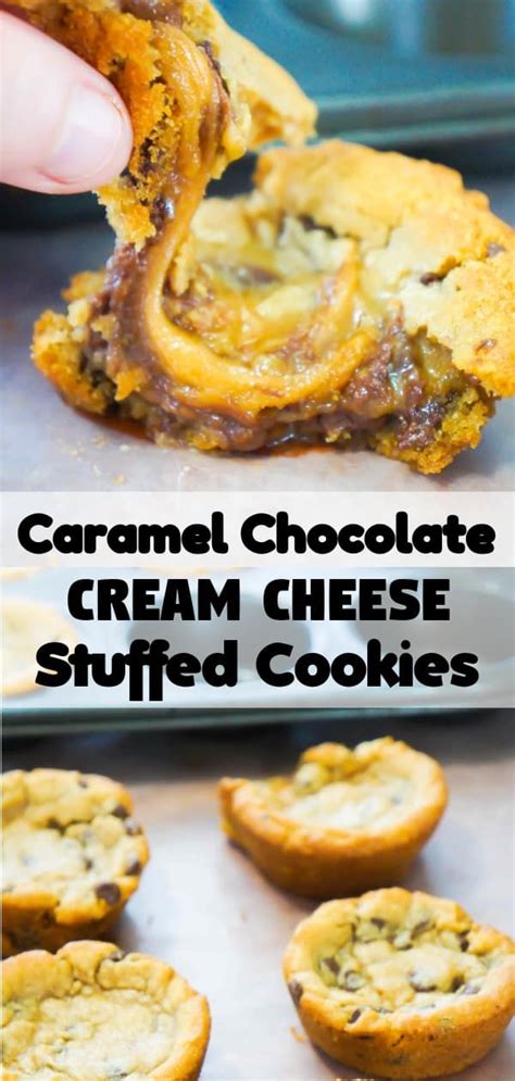 Caramel Chocolate Cream Cheese Stuffed Cookies Are A Decadent Dessert