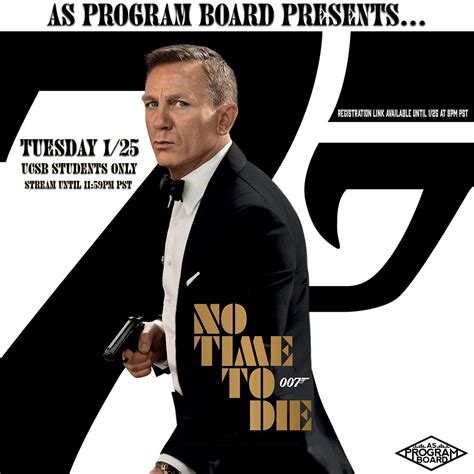 Free Tuesday Film No Time To Die As Program Board