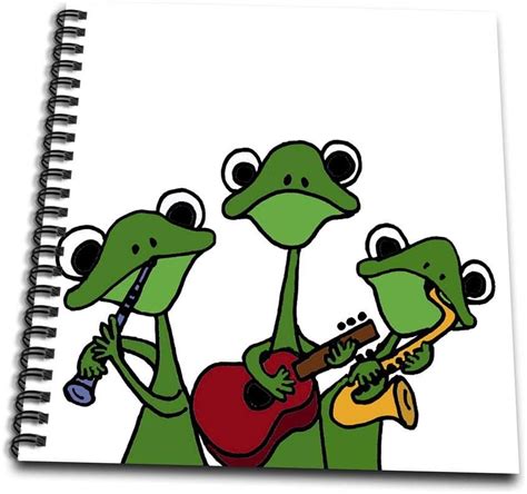 3drose Db2001702 Cute Green Tree Frogs Playing Musical