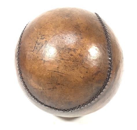 Lot Vintage Leather Wrapped Medicine Ball