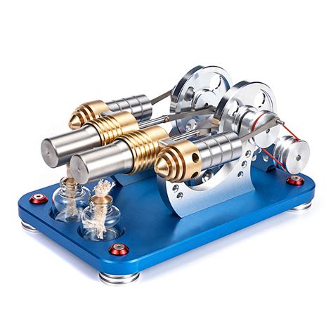 Miniature All Metal Engine L2 Cylinder Stirling Engine Model Generator