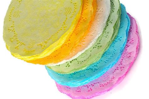 Colored French Doilies Round Paper Hand Dyed Pastels