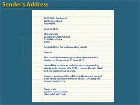 business letters placing  order part  class
