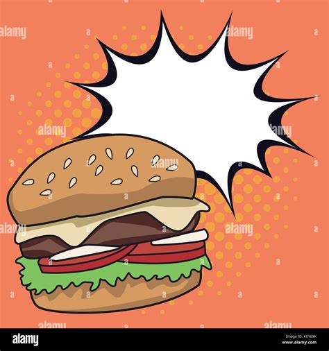 Delicious Burger Pop Art Stock Vector Image And Art Alamy