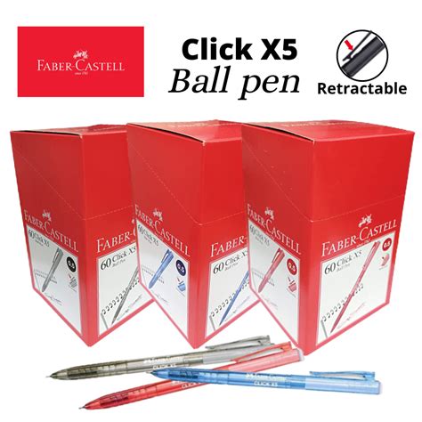 Faber Castell 1425 05mm X5 Click Ballpen 60pcsbox