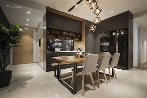 Contemporary Modern Dining Room Kitchen Condominium Design Ideas