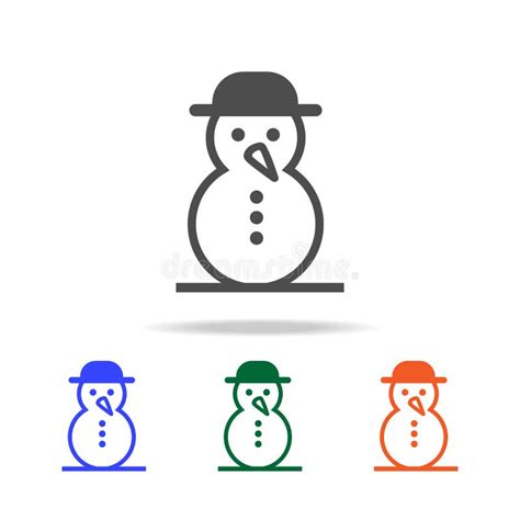 Snowman Icon Elements Of Christmas Holidays In Multi Colored Icons