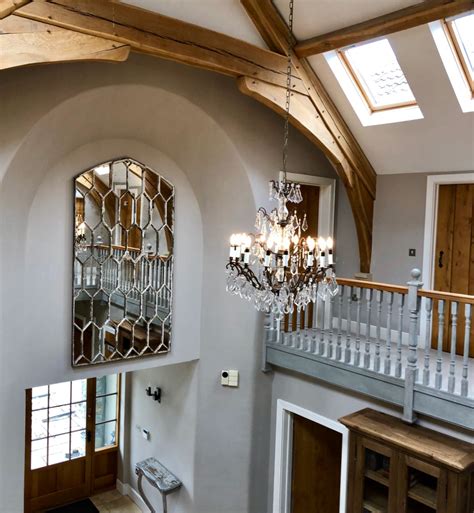 English Architectural Window Mirror Installed In This High Arched
