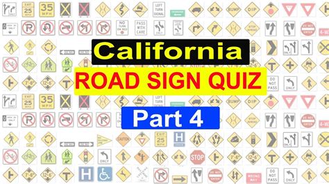 California Dmv Permit Test Road Signs Part 4 Youtube