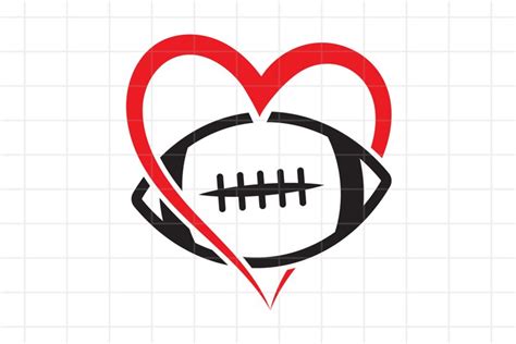 Football Svg Love Football Cut File Ball In Heart Cutting