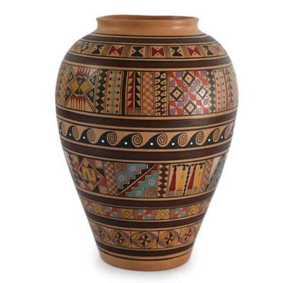 Novica Inca Spirit Cuzco Vase Vazolar Afrika sanatı Soyut
