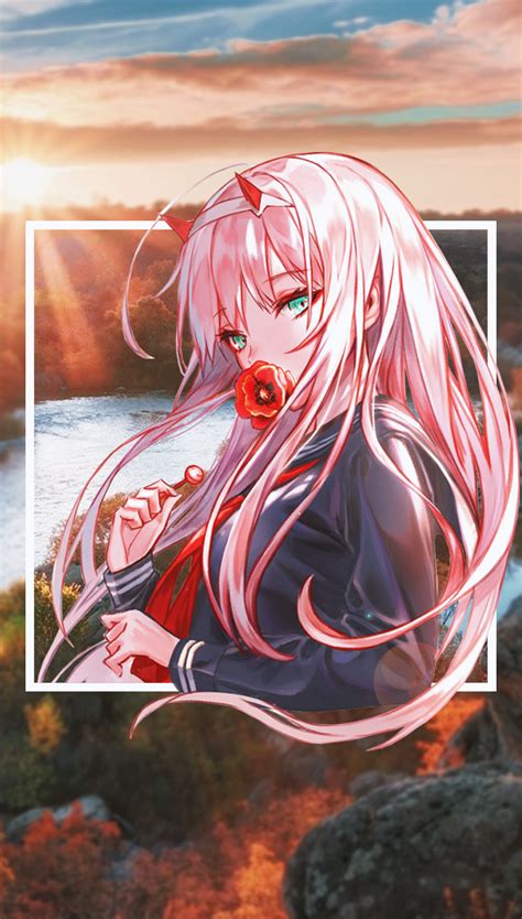 Zero two,darling in the franxx,pink hair. Wallpaper : anime girls, picture in picture, Zero Two ...