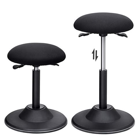 Songmics Office Stool Chair Adjustable Height Sit Stand Stool 360