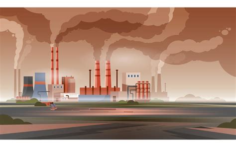 Air Pollution City Factory Illustration 201251817 Vector 52 Off