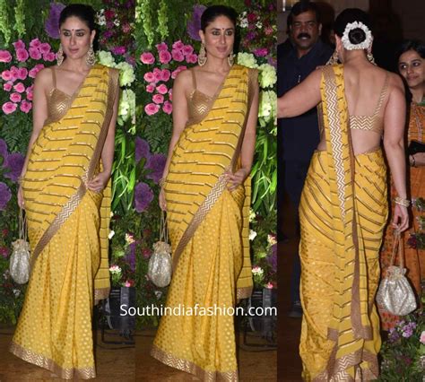 Kareena Kapoor In A Yellow Saree At Armaan Jains Wedding
