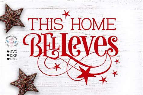 This Home Believes Believe Svg Christmas Svg Christmas Etsy Uk
