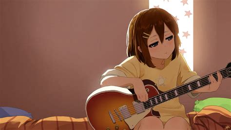 Female Anime Character With Guitar Anime Wallpaper Hd