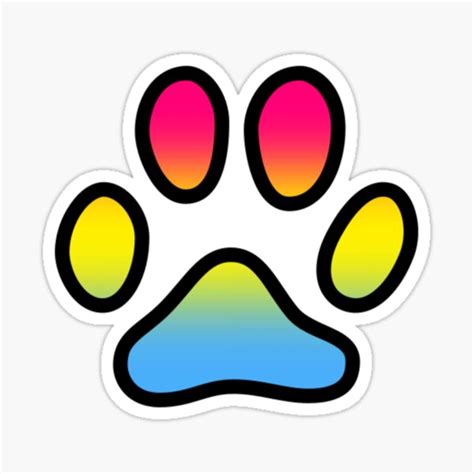 Pansexual Pride Paw Print Sticker For Sale By Camilla117 Redbubble