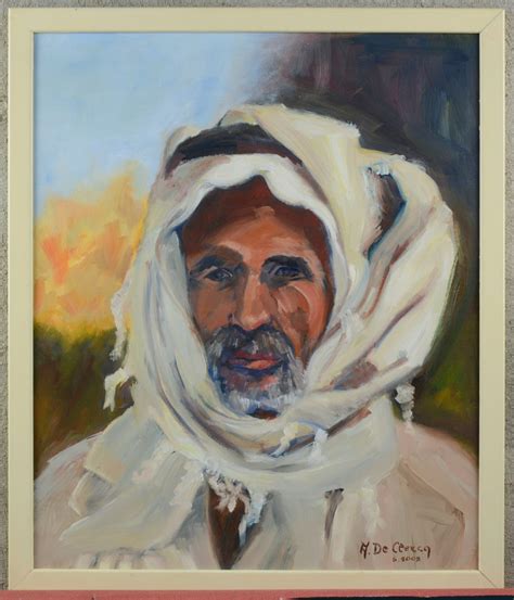 Portret Van Een Arabier Olieverf Op Board Gesigneerd En Gedateerd