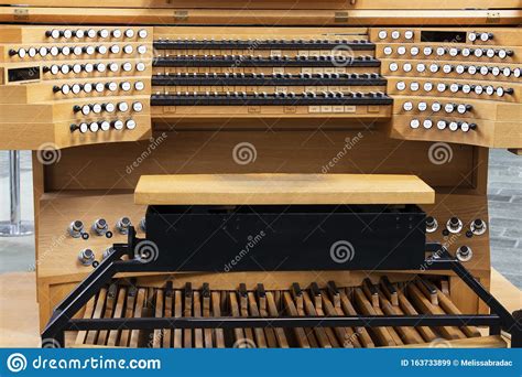 Organ Console With Keys And Pedals Stock Image Image Of Showing