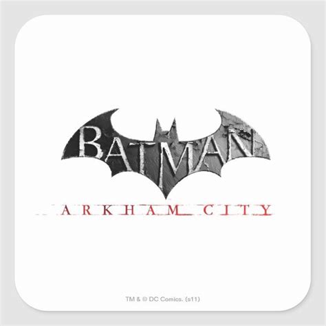 Batman Arkham City Logo Square Sticker Custom Batman Stickers Make