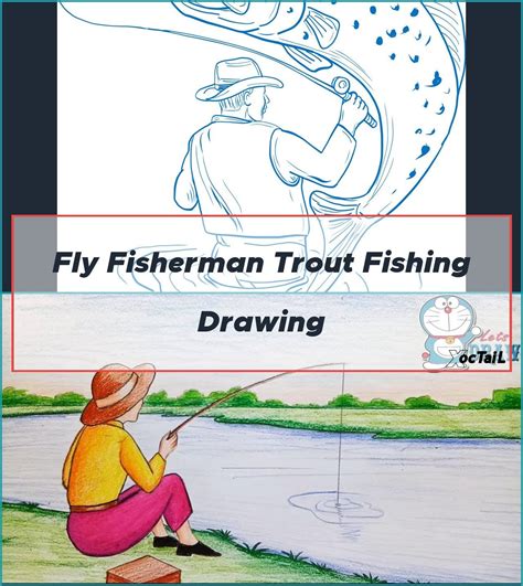 Are you looking for fisherman illustration images? Fly fisherman trout fishing drawing - fishing drawing draw ...