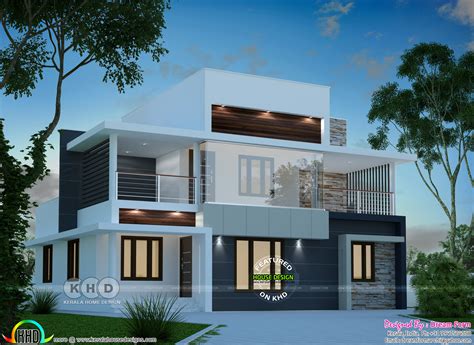 1900 Square Feet 5 Bhk Modern Flat Roof Home Kerala Home Design